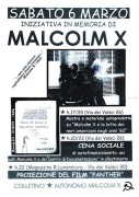 Iniziativa in memoria di Malcom X, manifesto