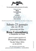 Proiezione del film "Rosa Luxemburg", manifesto