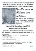 Nell'anniversario dell'assassinio di Giuseppe Pinelli, manifesto