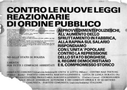 Contro le nuove leggi reazionarie di ordine pubblico, manifesto