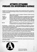 Attento cittadino pensare sta diventando illegale, manifesto