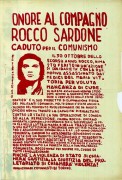 Onore al compagno Rocco Sardone, manifesto