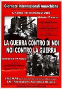 La guerra contro di noi, noi contro la guerra indetta dall'IFA, Manifesto