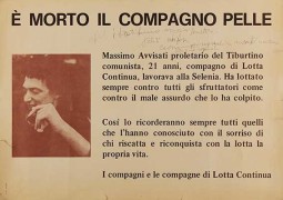 E' morto il compagno Pelle, manifesto