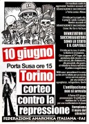 corteo contro la repressione, Manifesto