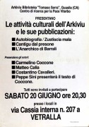 attività culturali arkivu manifesto