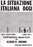 la situazione italiana oggi: conferenza disarmo con bonanno manifesto