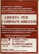 libertà per i compagni arrestati manifesto