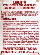 libertà per i compagni arrestati manifesto