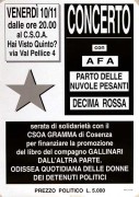 Serata di solidarietà con il C.S.O.A. Gramma di Cosenza manifesto