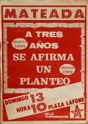 A tres anos se afirma un planteo, manifesto