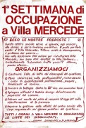 1° settimana di occupazione a villa Mercede, manifesto