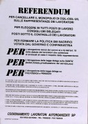 Referendum per cancellare il monopolio C.G.I.L. C.I.S.L. U.I.L., manifesto