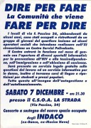 Concerto a sostegno del nuovo spazio occupato, manifesto