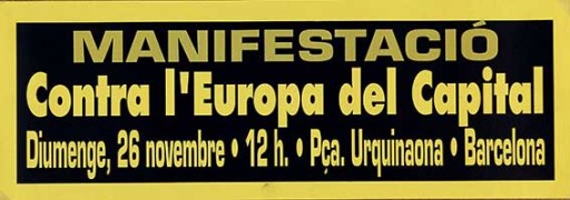 manifestacio Contra l'Europa del capital, manifesto