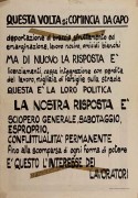 La nostra proposta è sciopero generale, sabotaggio, esproprio, manifesto